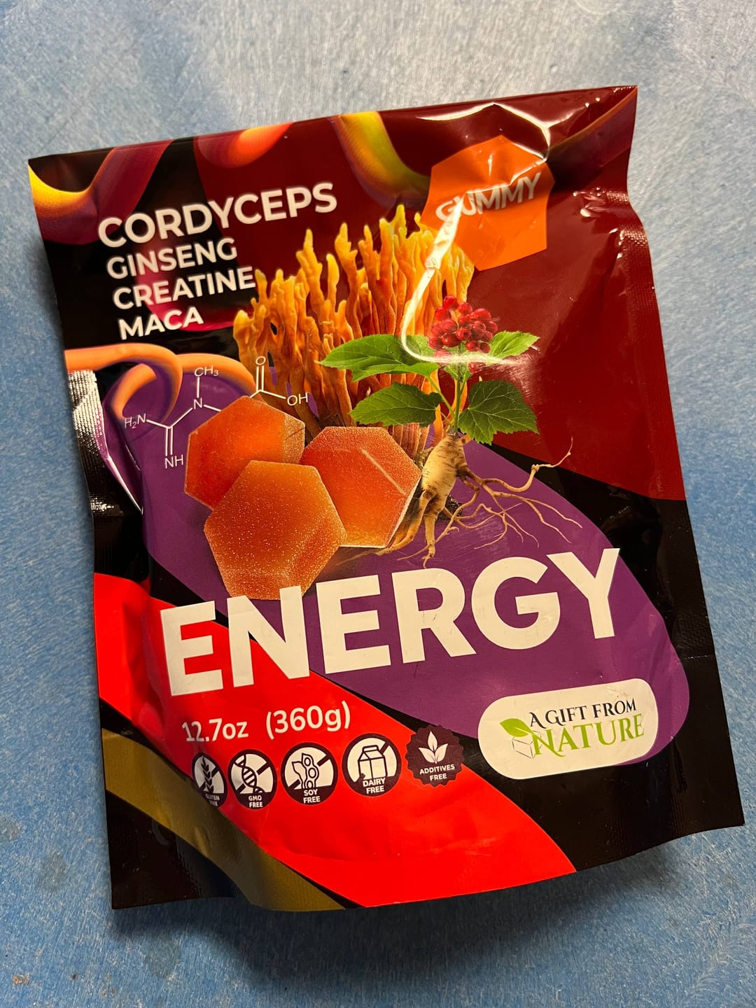 Customer photo review of Energy Gummies with Cordyceps, Ginseng, and Creatine | Boost Energy & Endurance