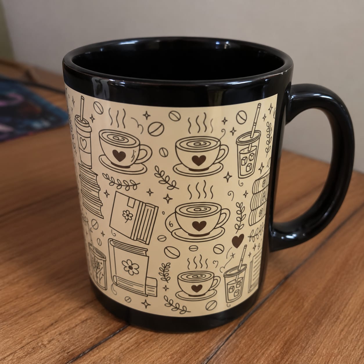 Customer photo review of Busy life. Soft moments. Black Mug