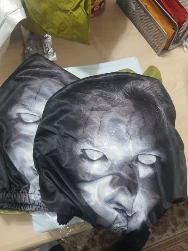Customer photo review of SpookSeat™ Spooky Car Headrest Covers