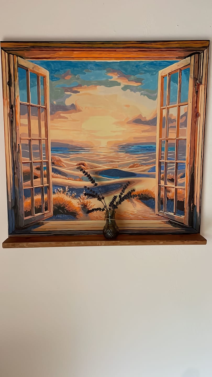 Customer photo review of Malen nach Zahlen - Blick aus Fenster, Strand