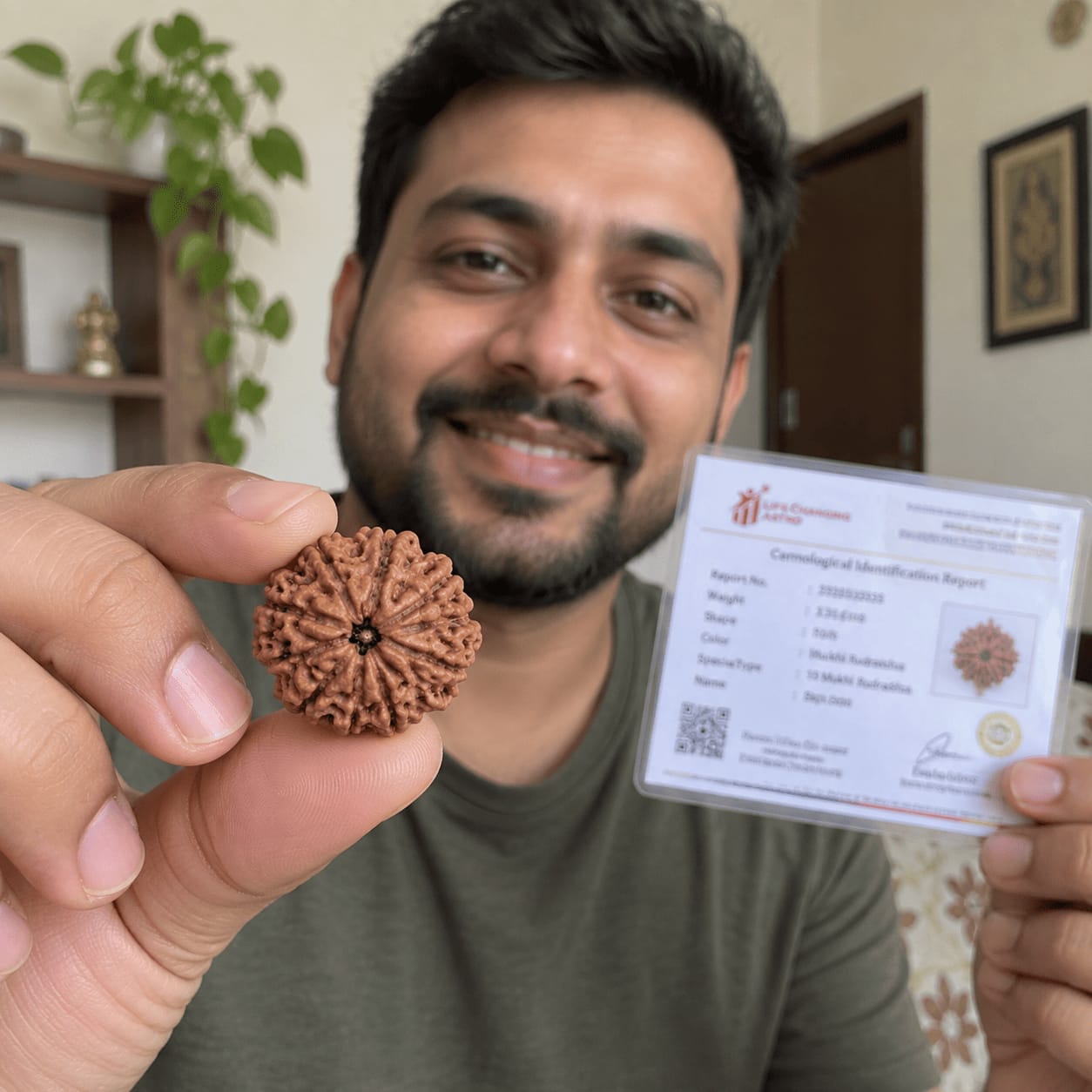 Customer photo review of 10 Mukhi Rudraksha (Nepali)