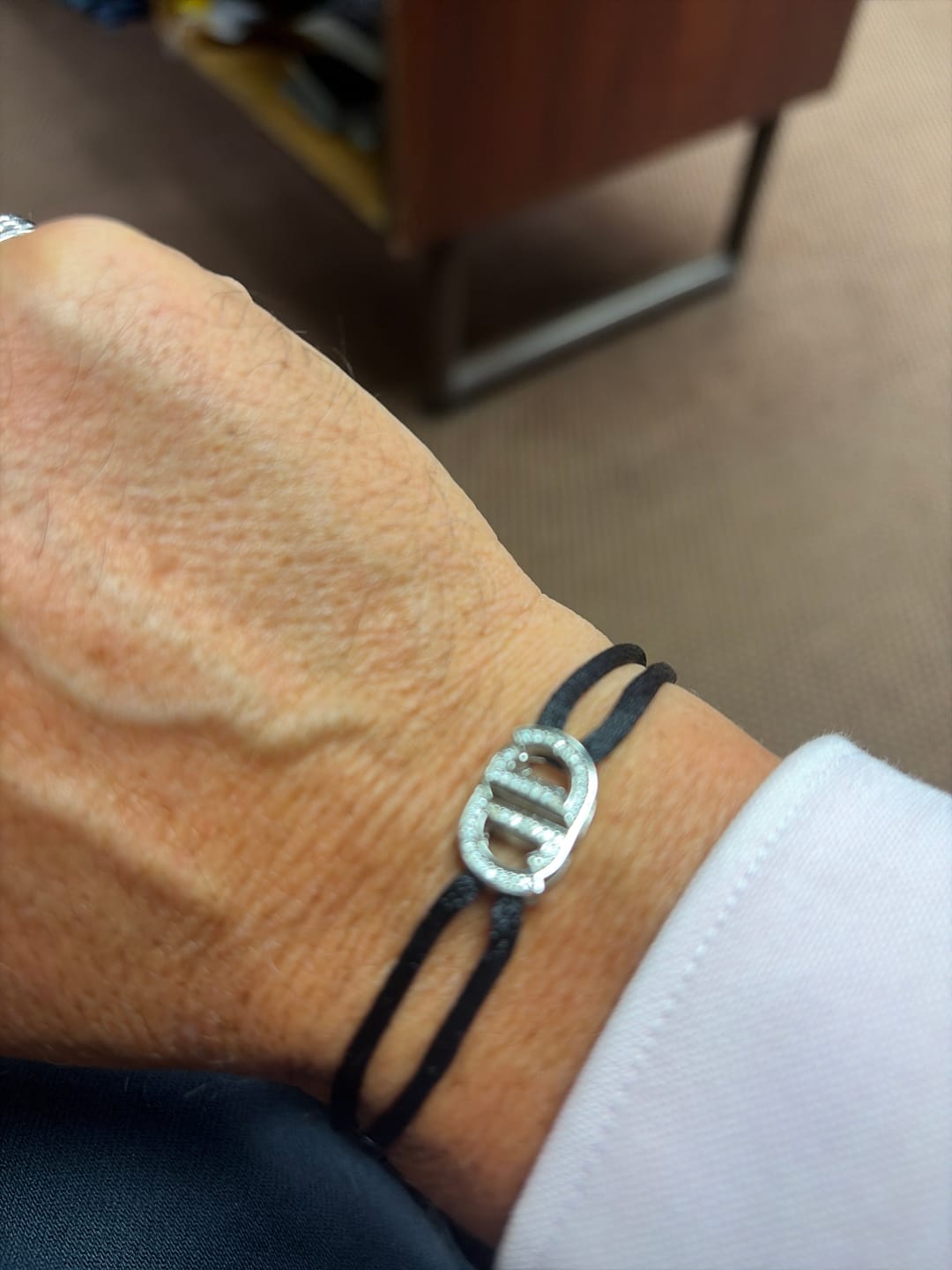 Customer photo review of MOISSANITE INFINITY CORD BRACELET.