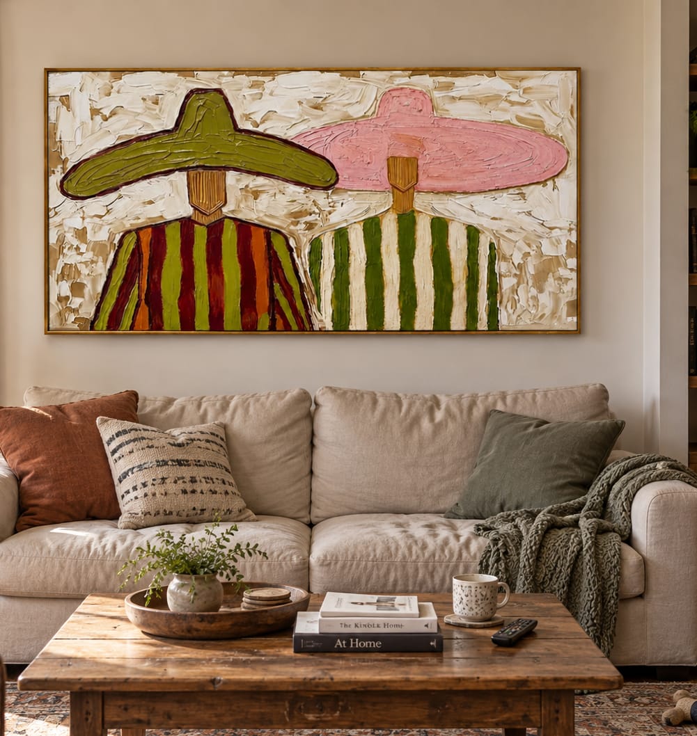Customer photo review of Desert Duo-Colorful Sombrero Portrait Painting