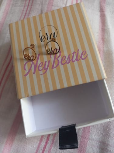 Customer photo review of Gold Era Logo Studs