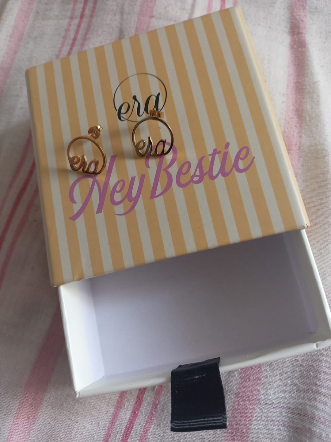 Customer photo review of Gold Era Logo Studs