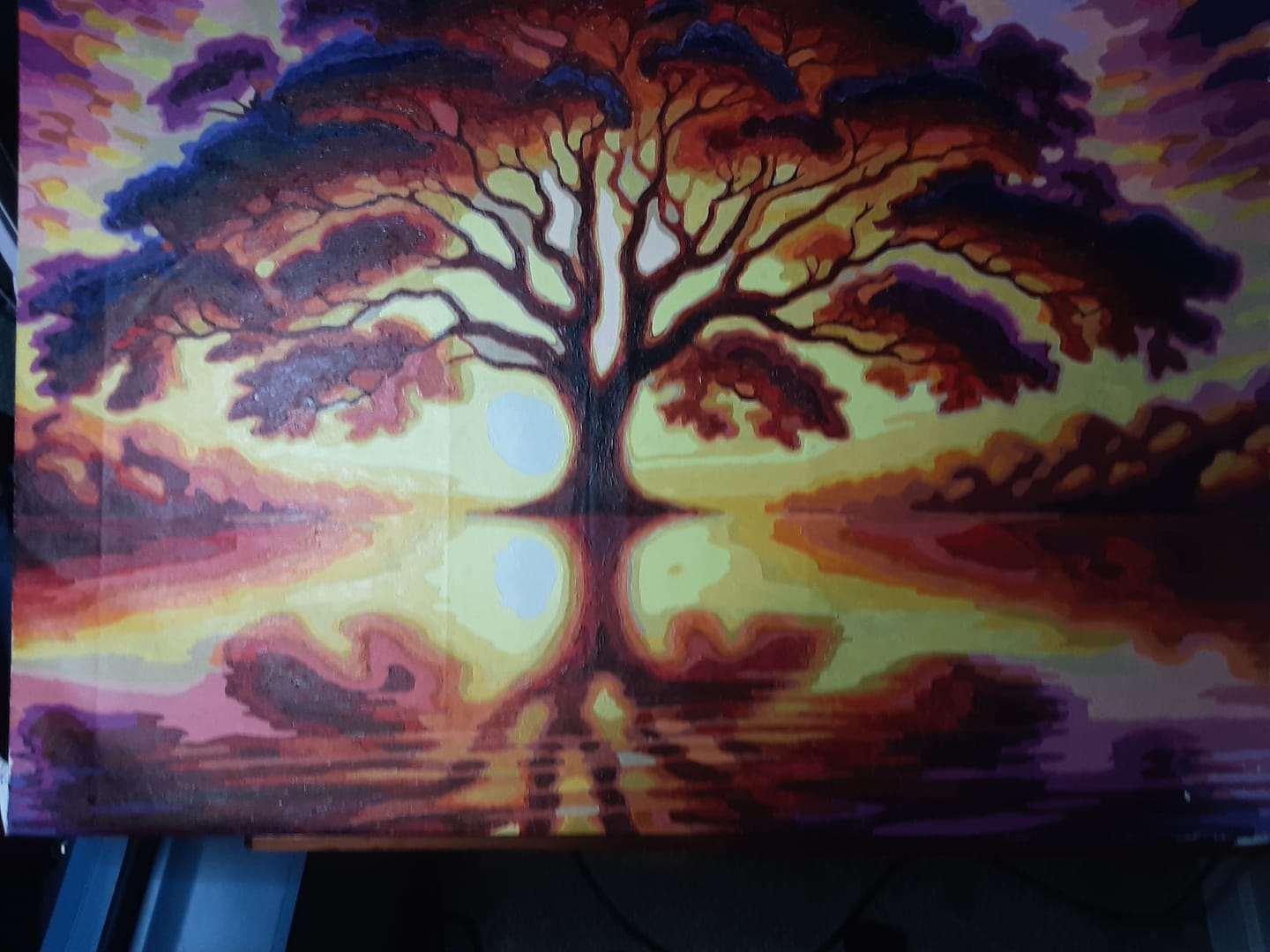 Customer photo review of Paint by Numbers - Big Tree in the Sunset