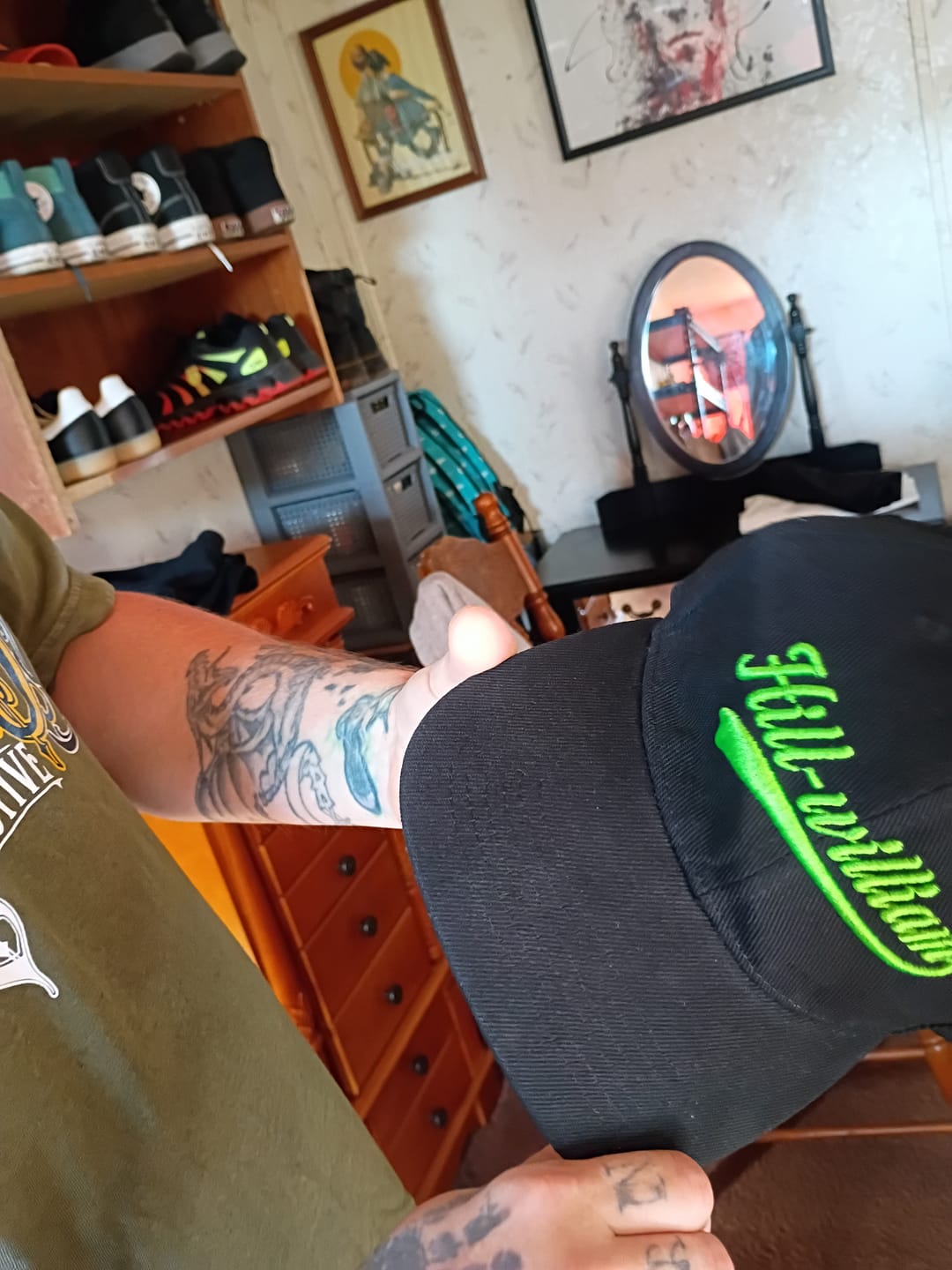 Customer photo review of Custom Black 3D Puff Embroidery Flat Embroidery Casual Sport Baseball Cap