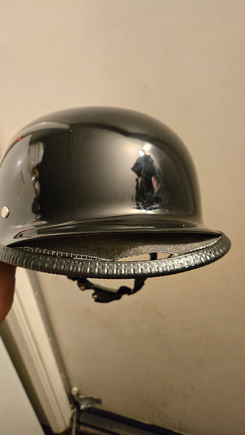 Customer photo review of Mayan Style Half Helmet Lightweight German Style DOT Helmet - Gloss Black