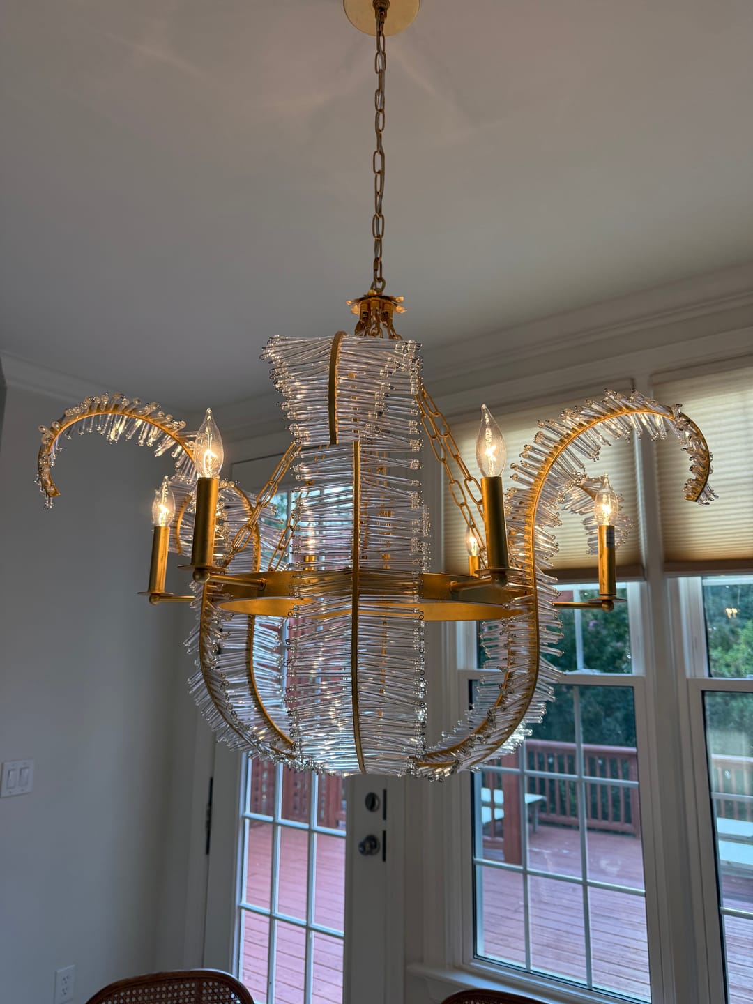 Customer photo review of Luxury Gold Foiled Chic Antique Crystal Floral Chandelier
