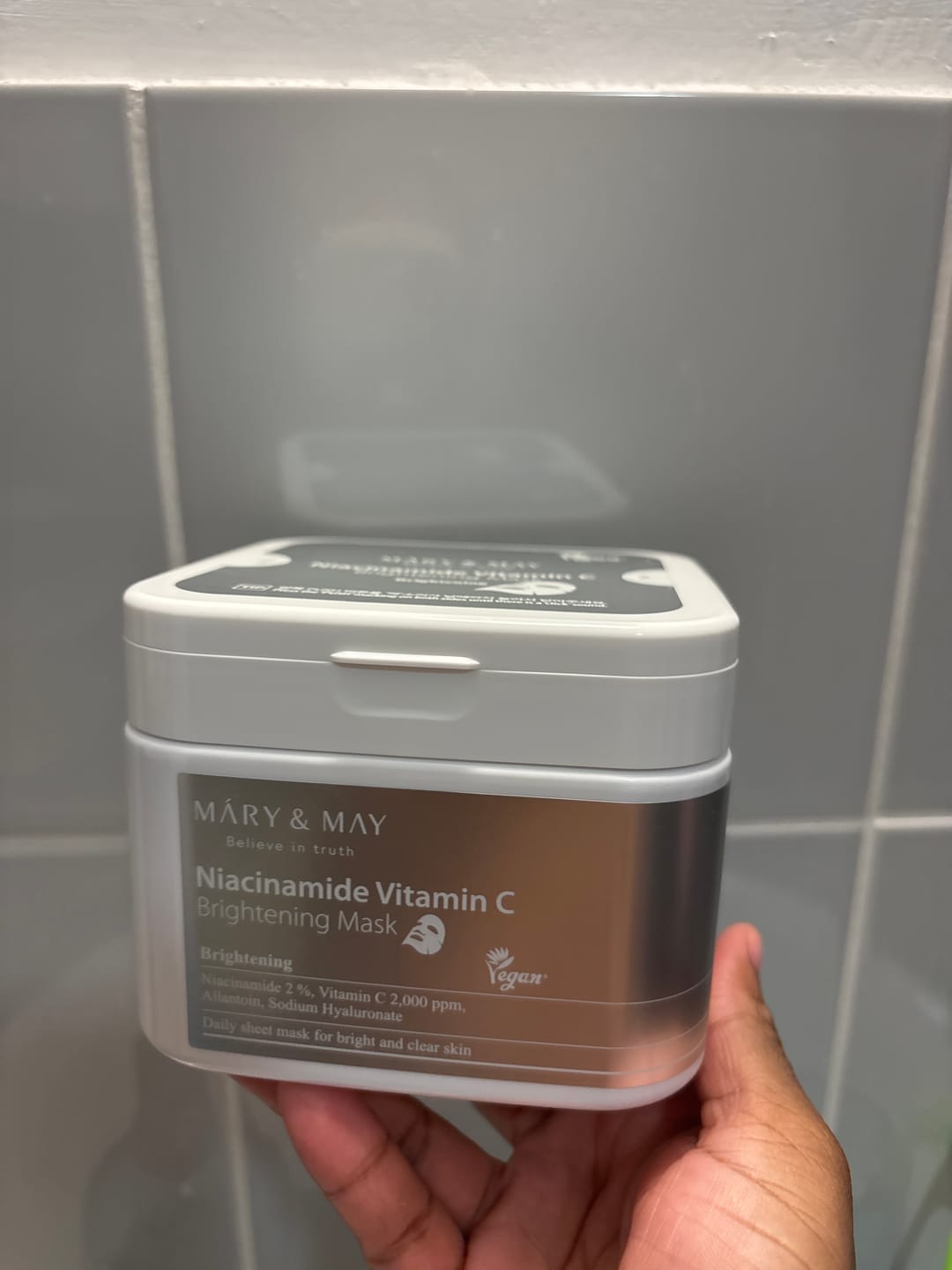 Customer photo review of Mary & May - Masques - Niacinamide Vitamin C Brightening Mask (30 pc)