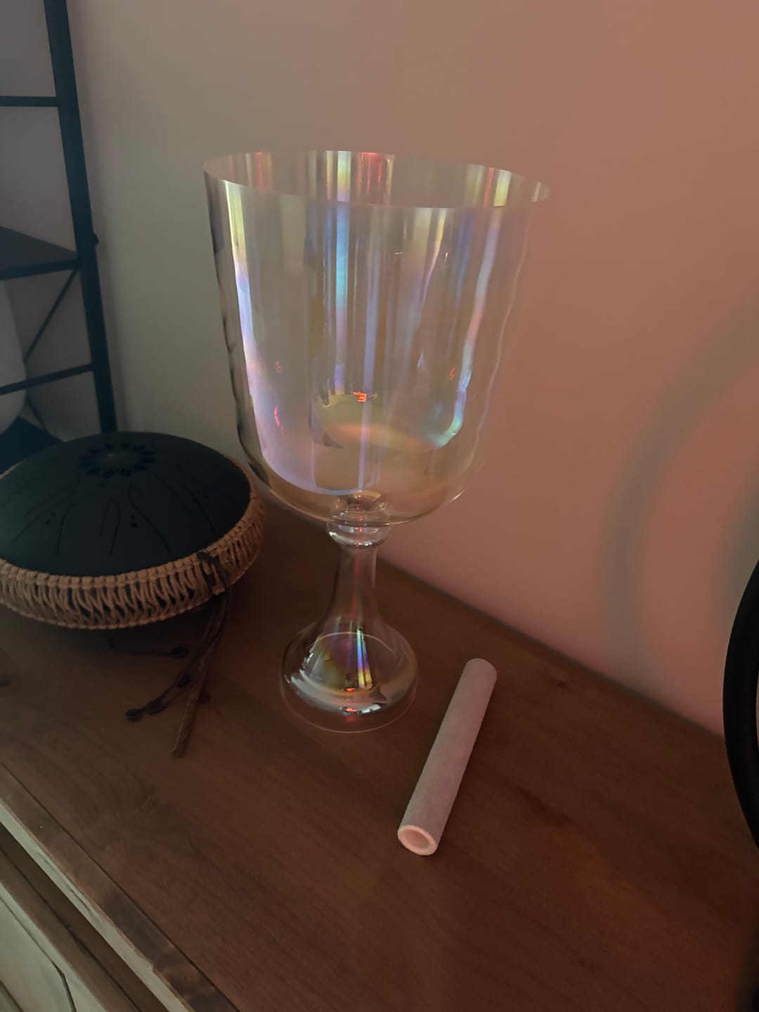 Customer photo review of Colorful Clear Crystal Singing Grail Chalice Bowl Quartz For Yoga Sound Meditation