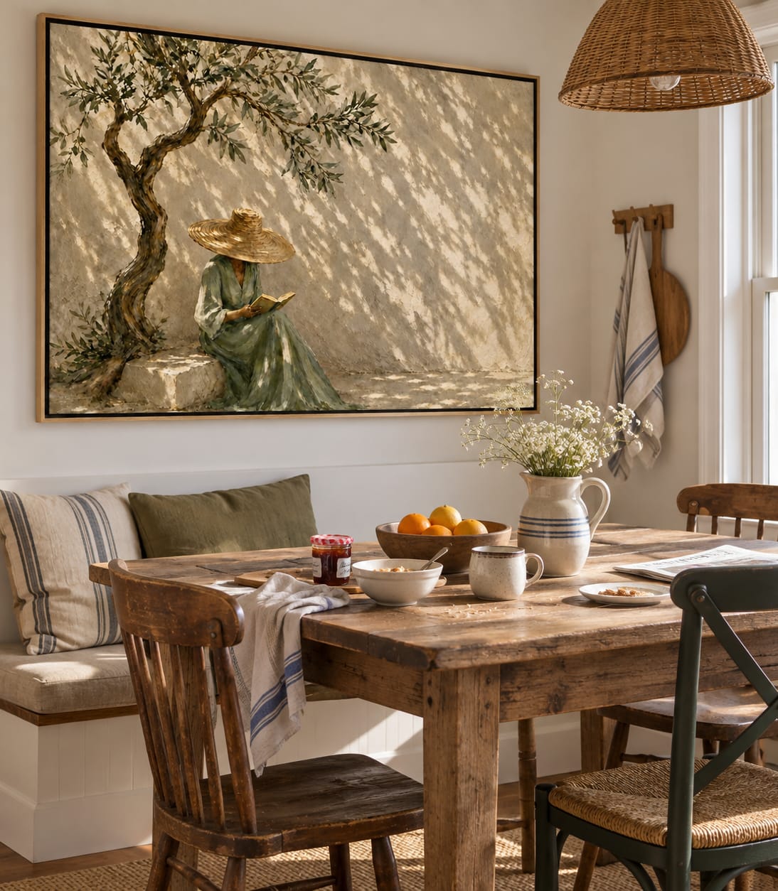 Customer photo review of Olive Shade-Reading Woman Painting