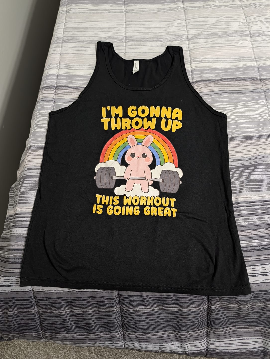 Customer photo review of I'm Gonna Throw Up Tank Top