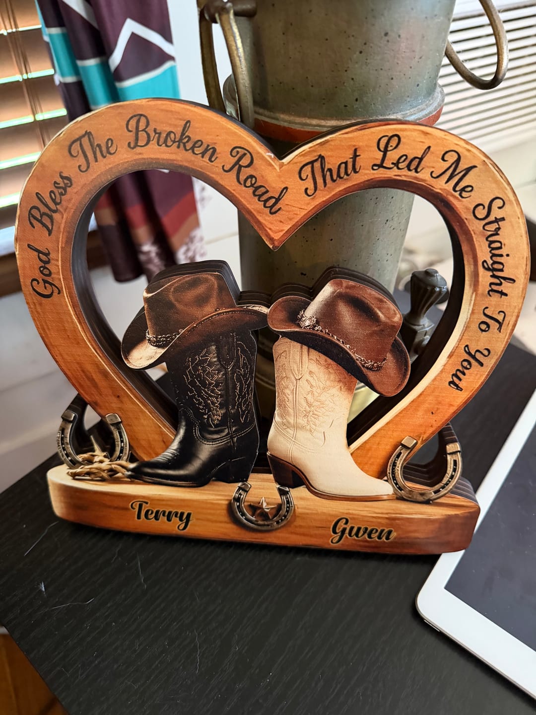 Customer photo review of Cowboy & Cowgirl Couple - Personalized Wooden 4-Layer Block