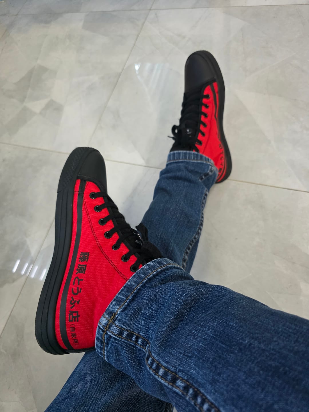 Customer photo review of HTXJPN Fuji2 Red Panda High Top Sneakers