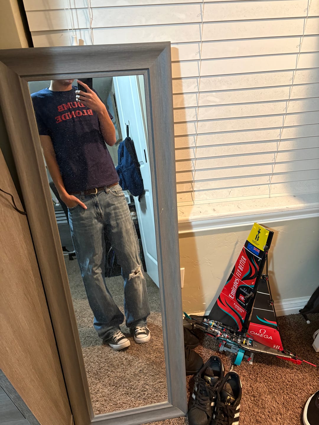 Customer photo review of dumb blonde baby tee