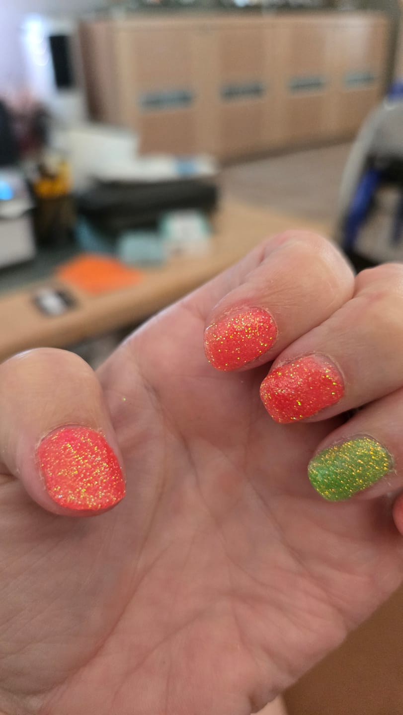Customer photo review of Coral Blaze Dipping Powder