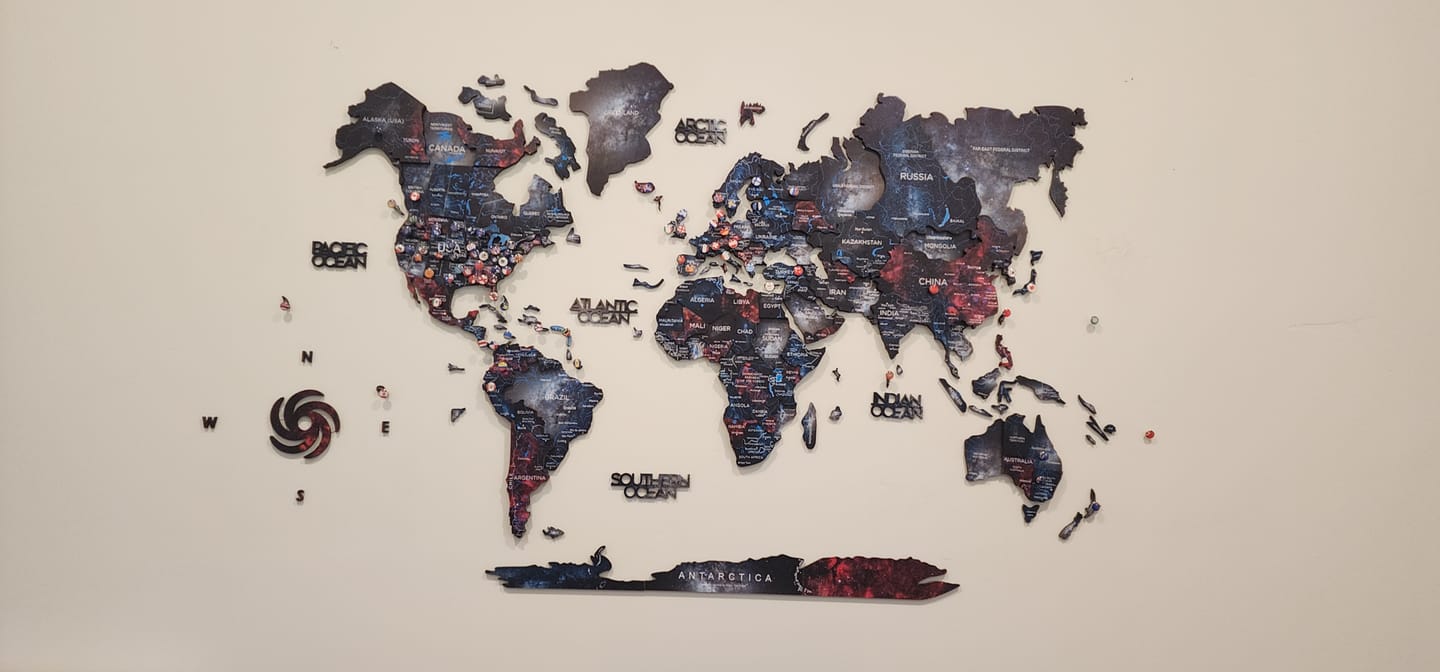 Customer photo review of 3D Wooden World Map Alcor