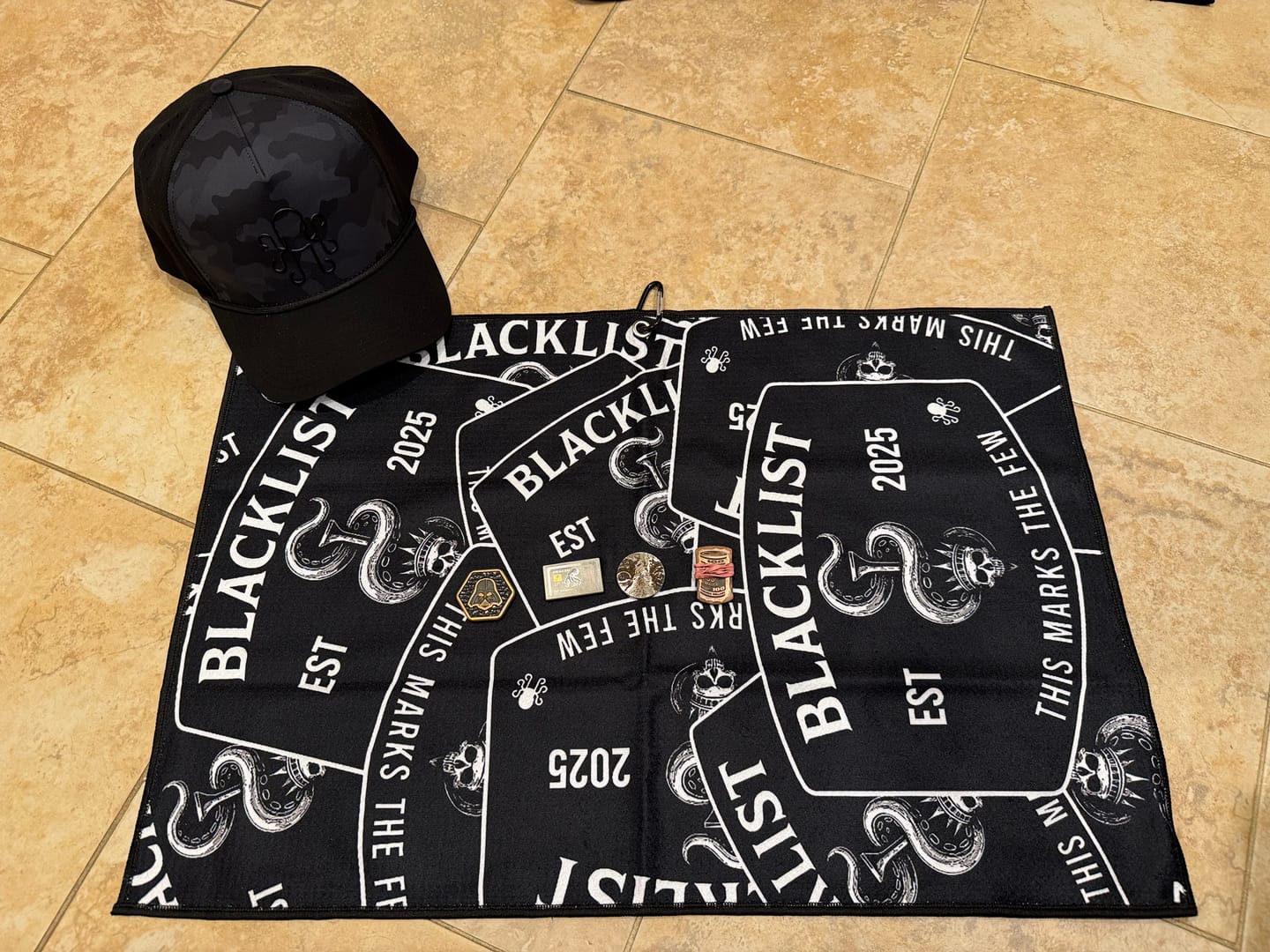Customer photo review of Blacklist Towel - Double-Sided Mark