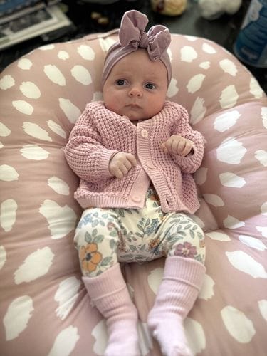 Customer photo review of Cushii Baby Lounger Marula - Blush