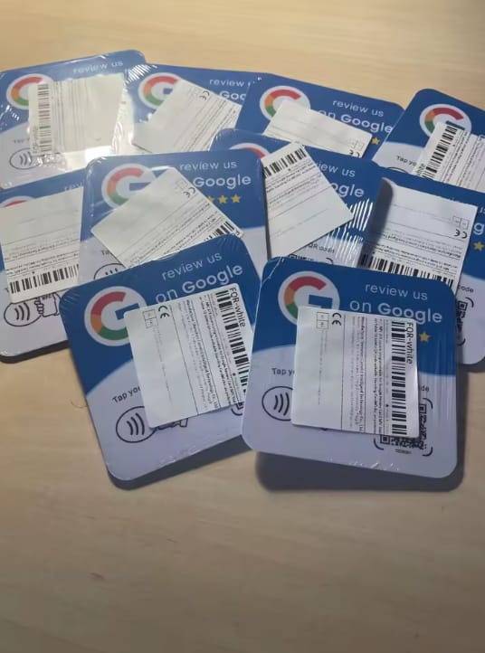 Customer photo review of Placa NFC para reseñas de Google
