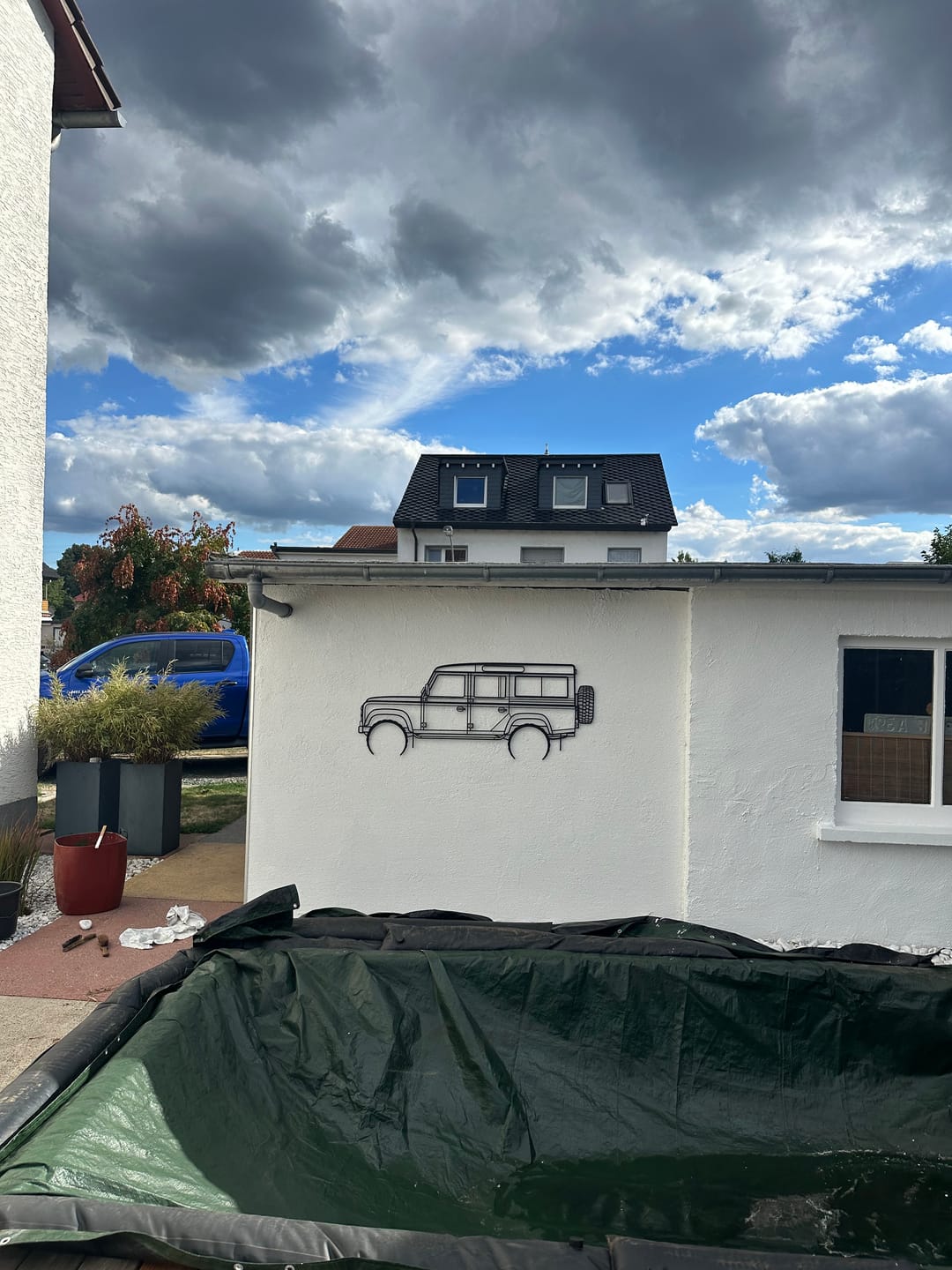 Customer photo review of Defender 110 1992 Detaillierte Silhouette-Wandkunst aus Metall