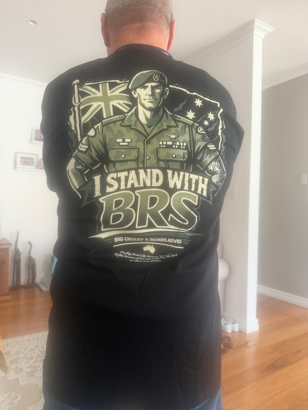 Customer photo review of Big Chocky | Stand With BRS Tee