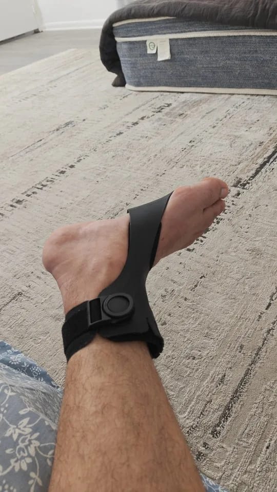 Customer photo review of Adjustable Ankle Foot Orthosis Brace for Drop Foot Support | Toe Lift AFO Splint for Walking Stability and Gait Correction | Lightweight Mob | Thomler