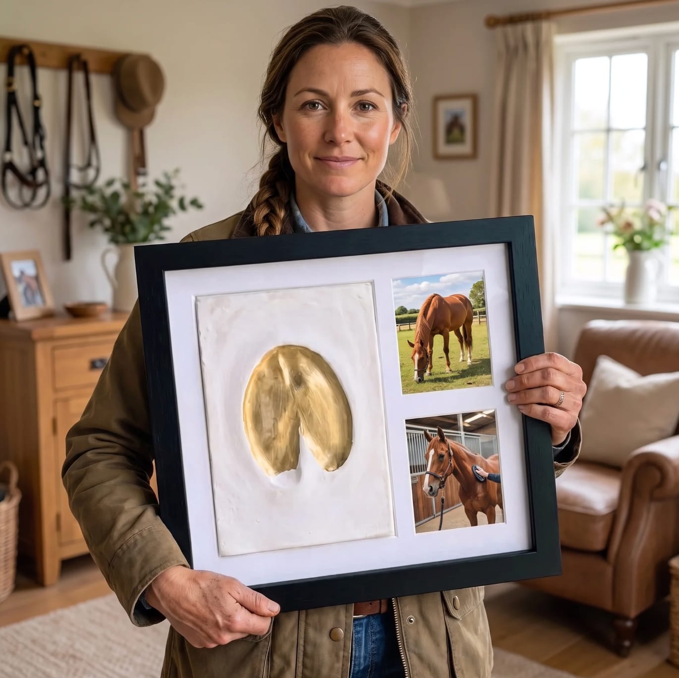Customer photo review of Hoofmark™  Clay Hoofprint Frame
