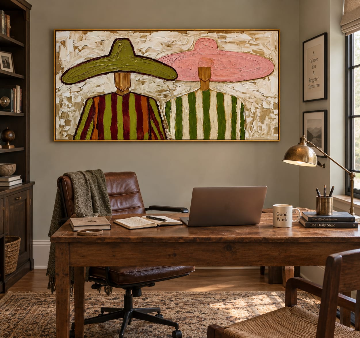 Customer photo review of Desert Duo-Colorful Sombrero Portrait Painting