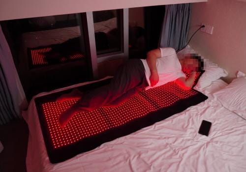 Customer photo review of LUMYHEALTH Dual-Pulse Red Light Therapy Mat for Pain Relief
