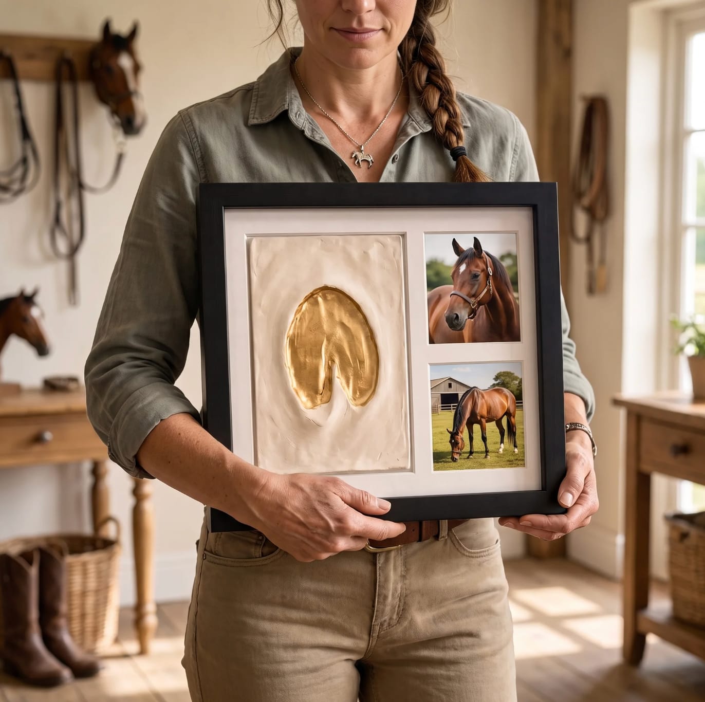 Customer photo review of Hoofmark™  Clay Hoofprint Frame