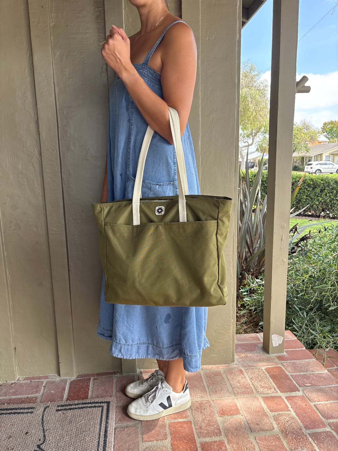 Customer photo review of Valley Tote Olive