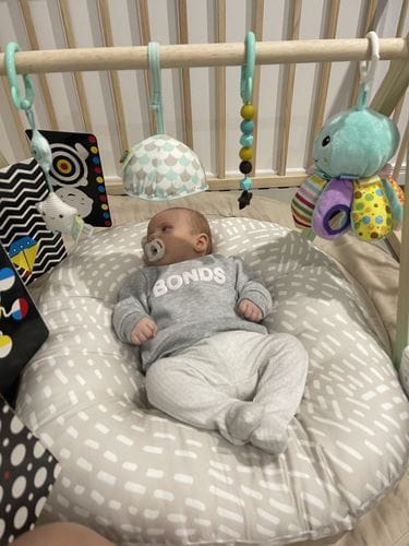 Customer photo review of Cushii Baby Lounger Wanderlust - Oatmilk