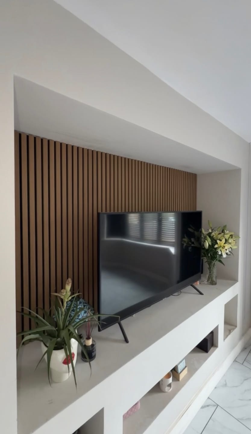 Customer photo review of Natural Oak Acoustic Wall Panel