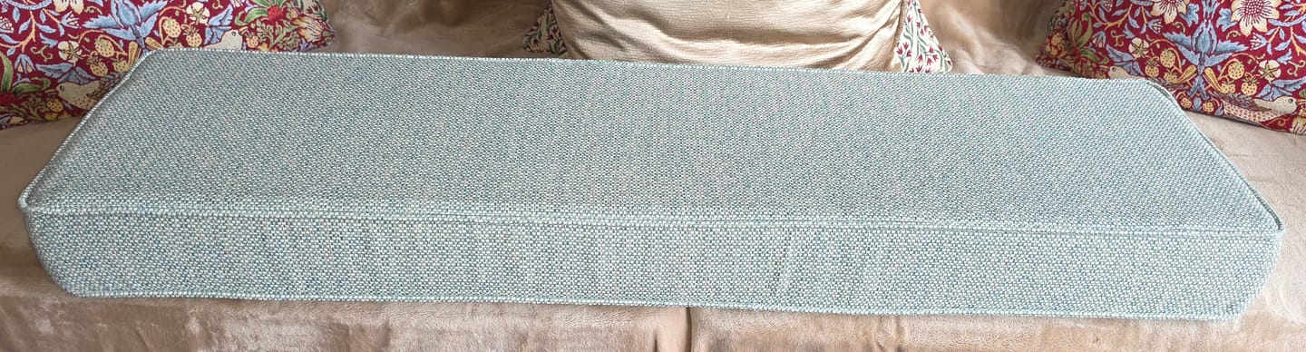 Customer photo review of Basket Weave Outdoor Upholstery Fabric