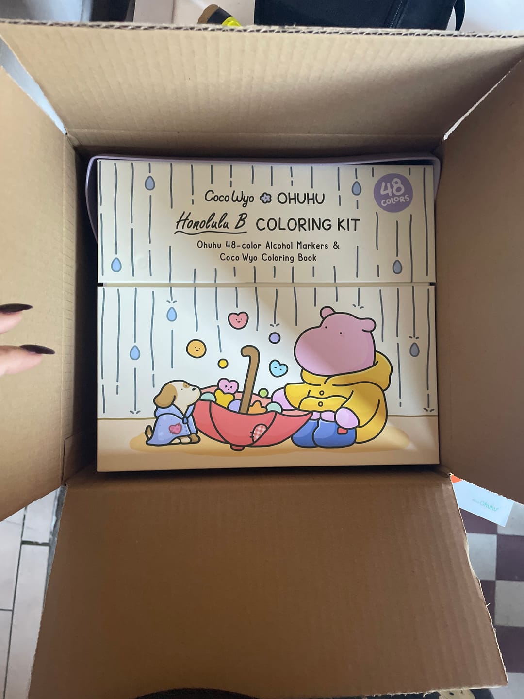 Customer photo review of Ohuhu x Coco Wyo Cozy Mood Coloring Kit, Honolulu B 48 Colors Alcohol Markers with Brush & Fine Dual Tips, Coloring Book with Mood Tracker Pages