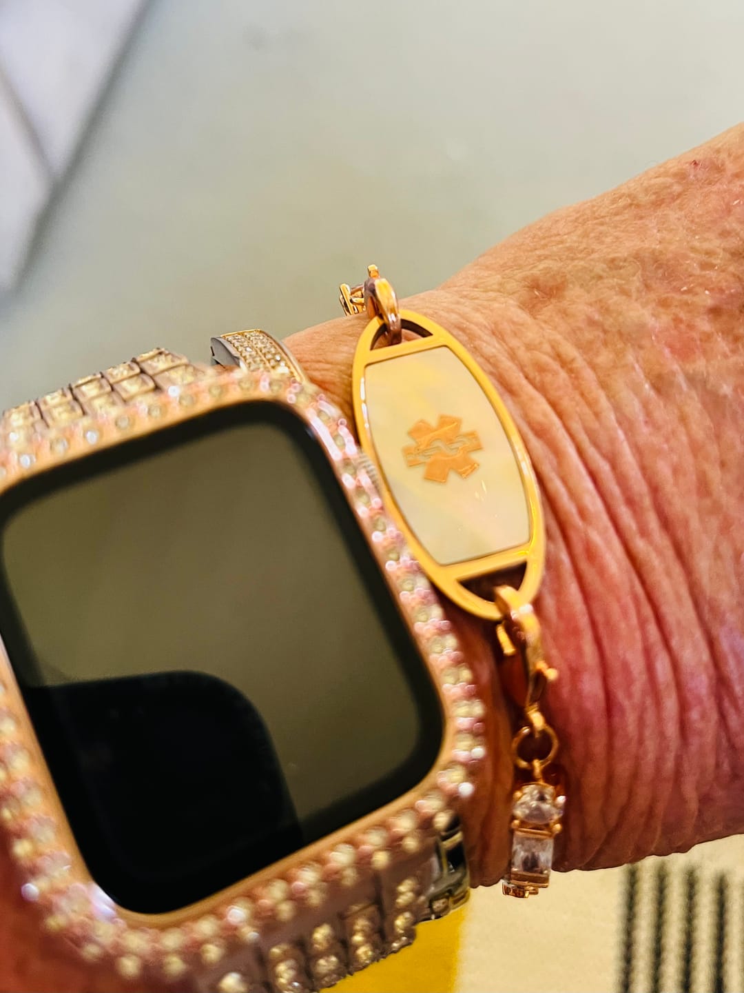 Customer photo review of Lumine Grace Women’s Medical ID Bracelet