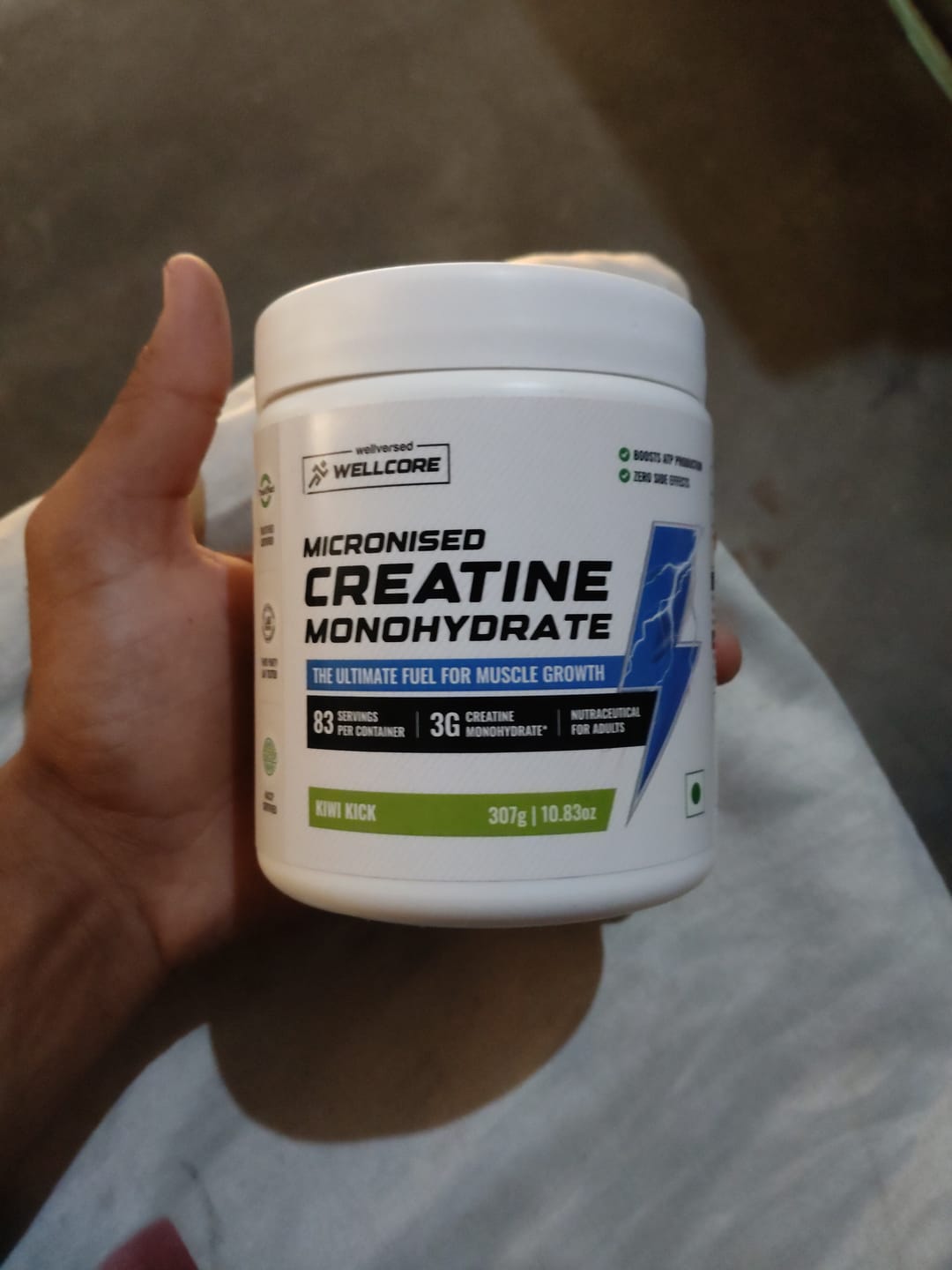 Customer photo review of Wellcore - Pure Micronised Creatine Monohydrate | Kiwi Kick (307g, 83 servings)