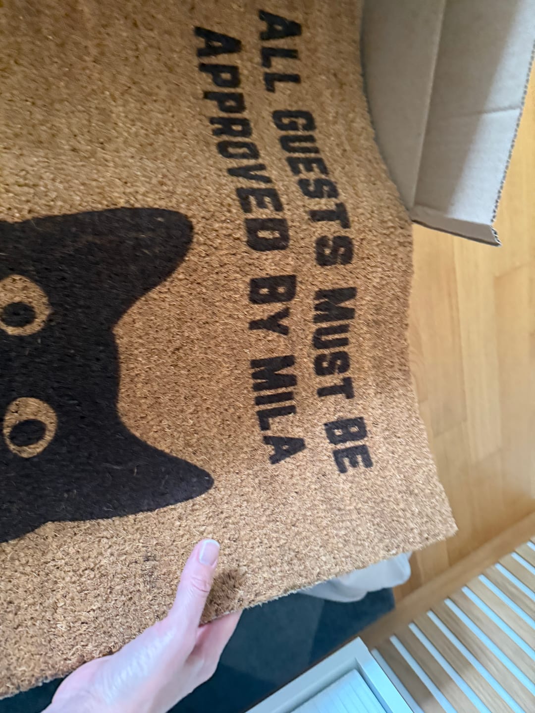 Customer photo review of Stoff Fußmatte personalisierbar – Mr & Mrs mit Familienname und Herz