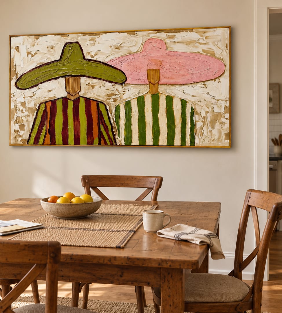 Customer photo review of Desert Duo-Colorful Sombrero Portrait Painting