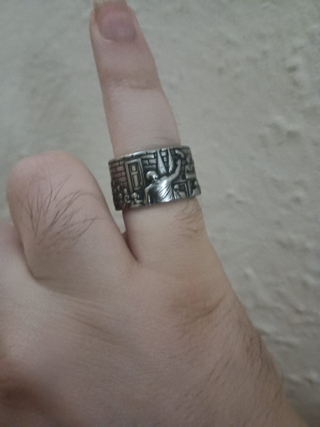 Customer photo review of The "Farewell Kiss" Ring -Oxidized 925 Sterling Silver or Stainless Steel