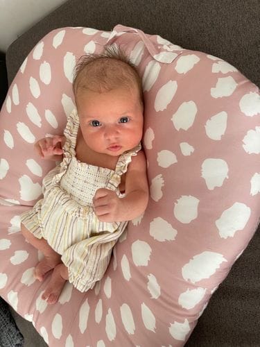 Customer photo review of Cushii Baby Lounger Marula - Blush