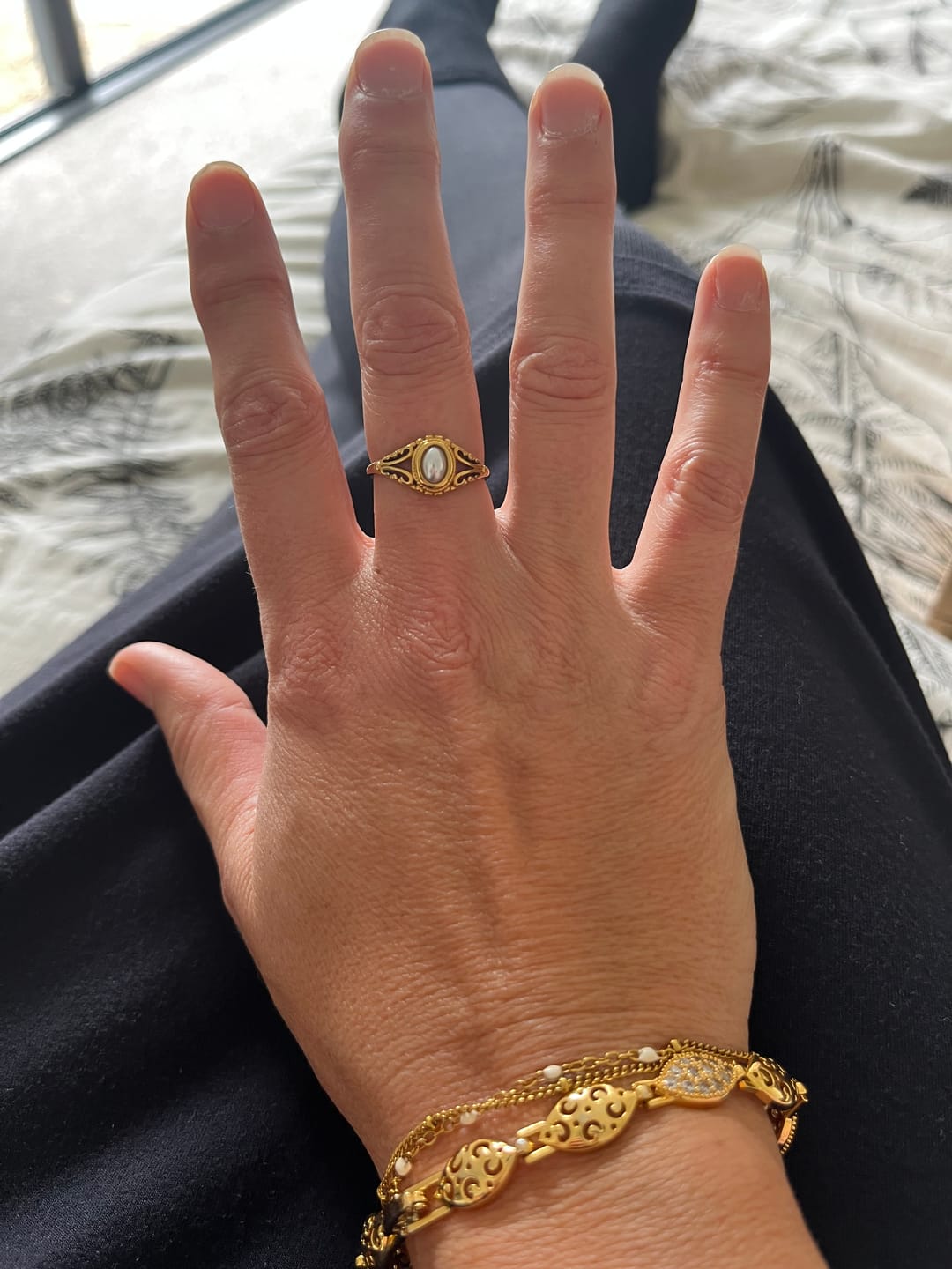Customer photo review of Vintage Royal Pearl Ring