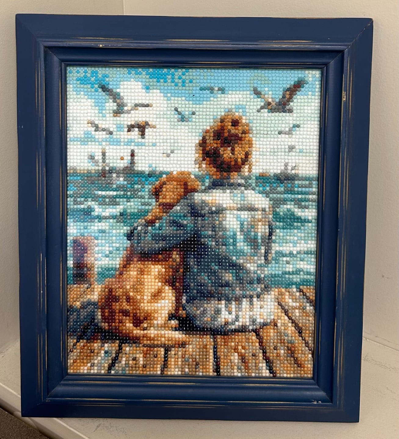 Customer photo review of Woman And Dog Beach Dock (Diamond Painting)