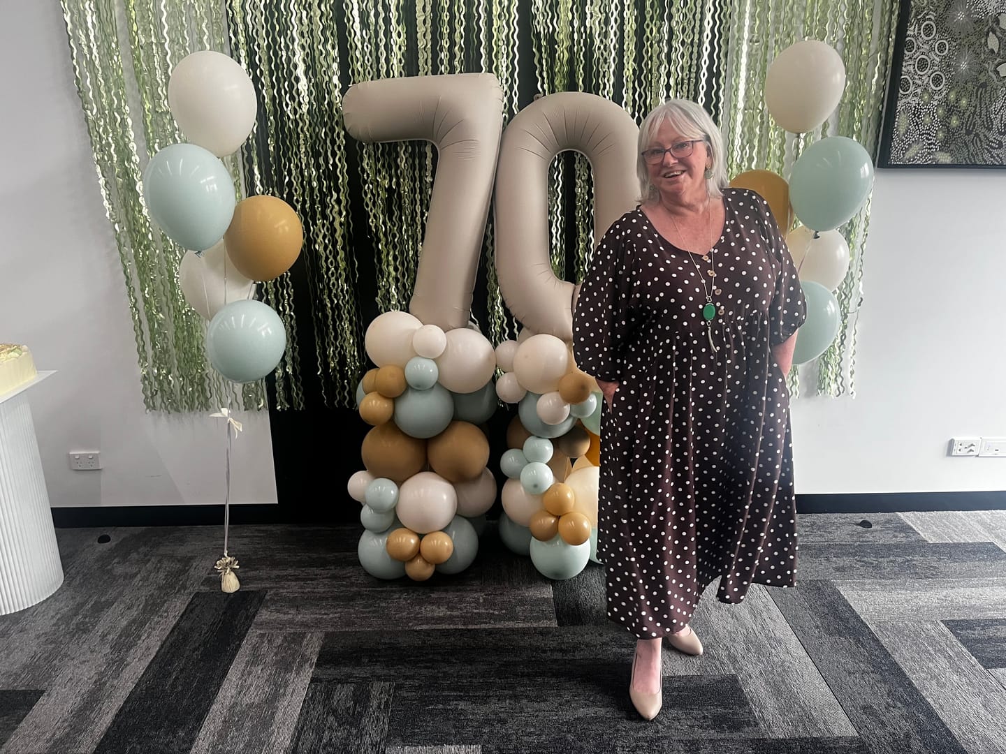 Customer photo review of Frenchie Midi Dress in Chocolate