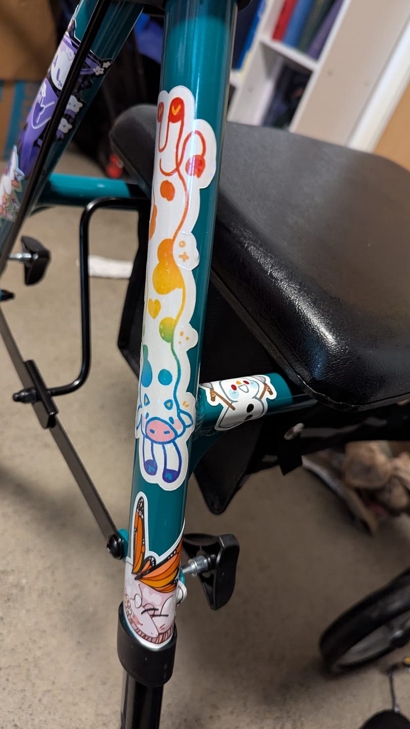 Customer photo review of MORE Sparkly Long Cow Stickers!