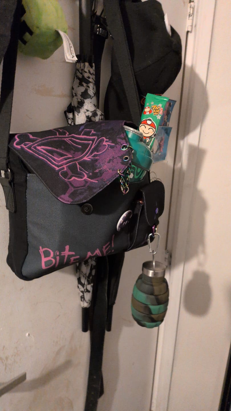Customer photo review of Murder Drones Laptop Bag