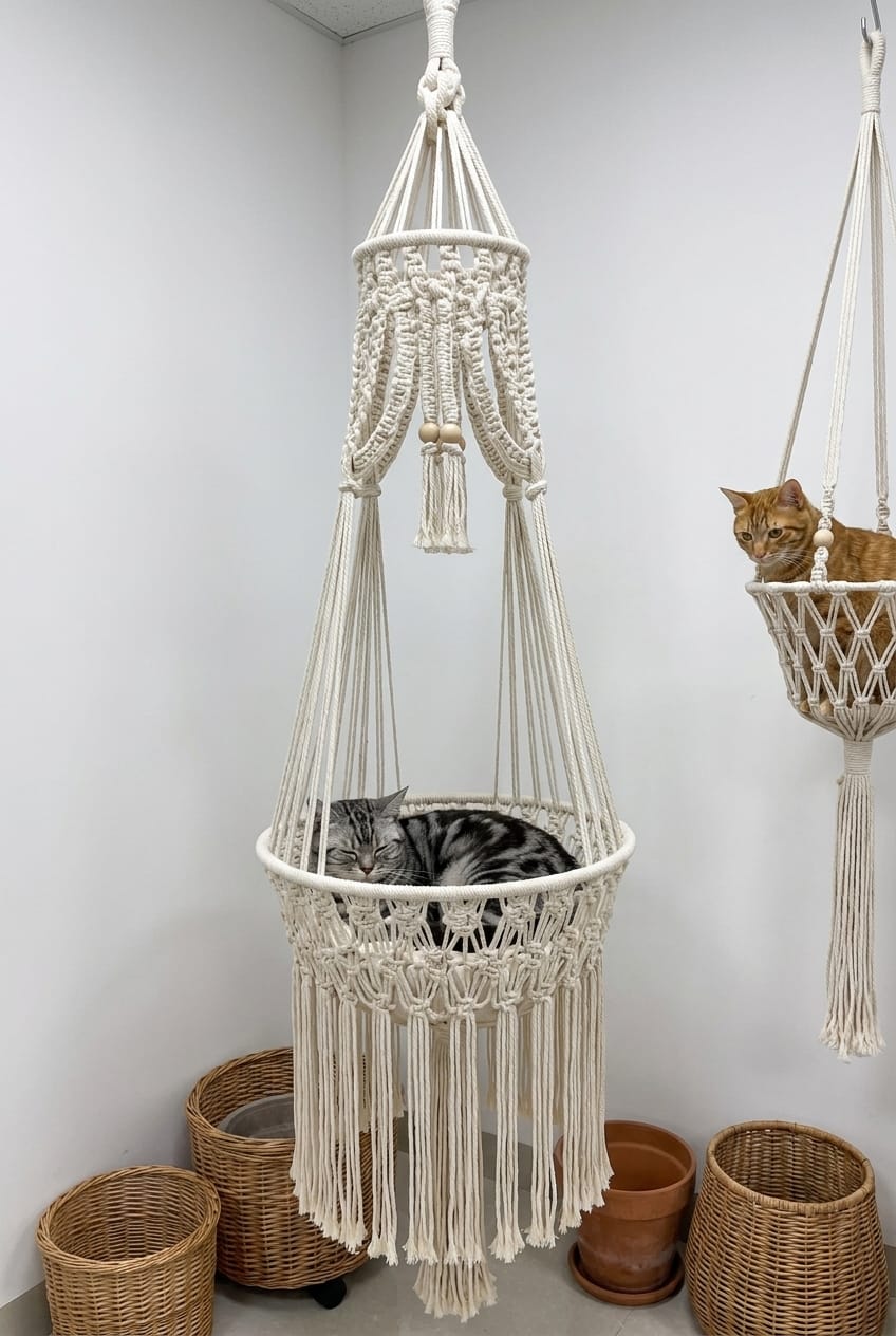 Customer photo review of Cozyy™  Handwoven Cat Bed