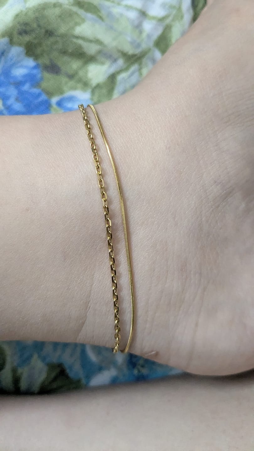 Customer photo review of Two Layered Solid Cable Anklet